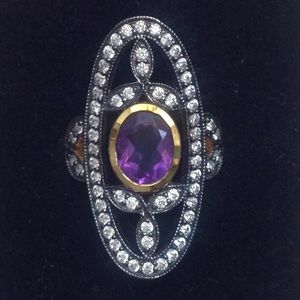 Princess Amanda Silver Amethyst gemstone Ring